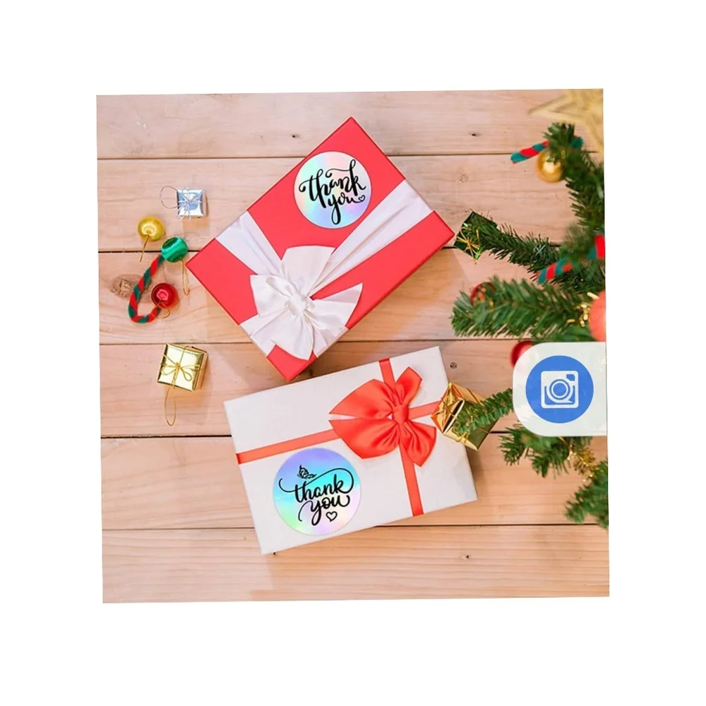 👣4/$20.  Thank You Stickers Roll - Multicolor 500 Pcs. 1" - Picture 3 of 5